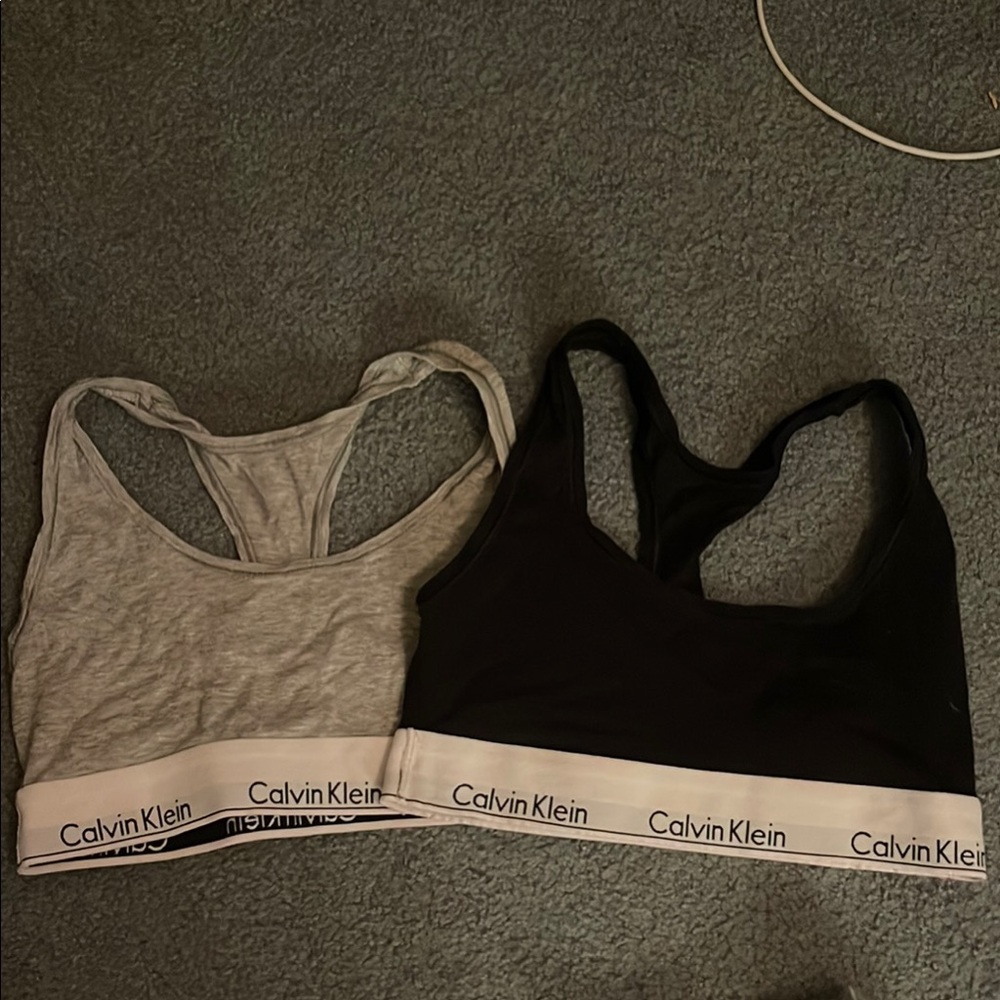 Calvin Klein Black and Gray Bralette 2 pack